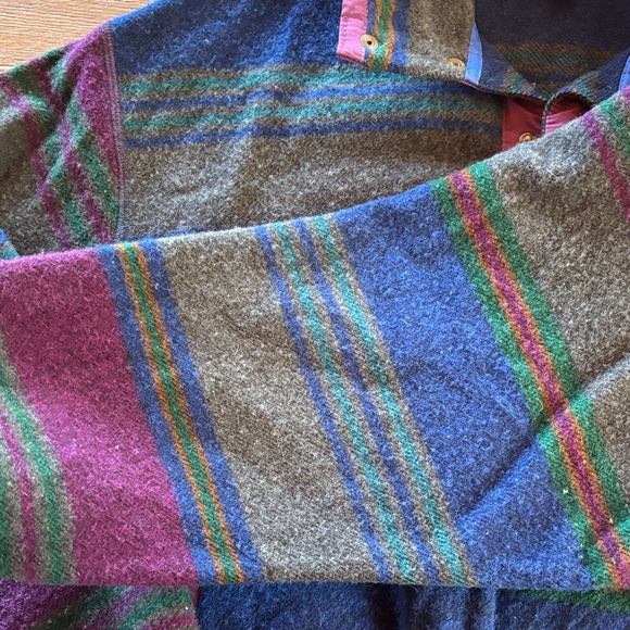 Pendleton Vintage Men's Blue and Grey Button-Up Wool Fleece. Sz Small - Picture 5 of 5